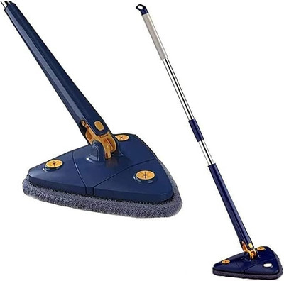 Flipco 360° Rotatable Adjustable Triangle Cleaning Stainless Steel Long Handle Wet & Dry Mop(Multicolor)
