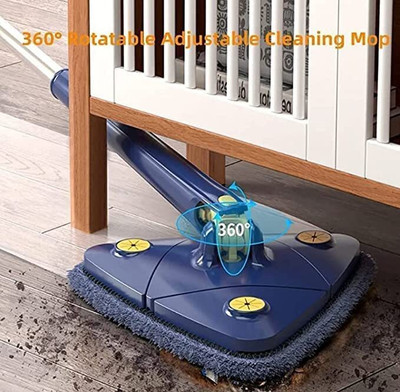 GVJ TRADERS Degree Rotatable Triangle Mop, Adjustable Chenille Microfiber Mop Wet & Dry Mop(Multicolor 10 m)