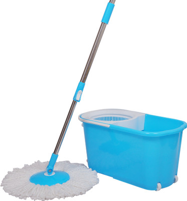 Esquire Esquire Elegant Classic 360° Spin Mop Bucket Set with Wheels - Blue Mop Set(Blue 115 m)