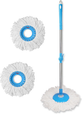 VAULT BHARAT Mop Stick Rod Only| Handle Rod Set with Plastic Disc |V2+2 Mop Head and Rod(Blue)