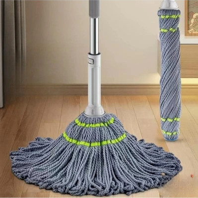 Peregrine 2 in 1 Dehydrated Self Wringing Squeeze Twist Mop 360° Spin Round Cleaning Mop Flat Mop(Multicolor 1 m)