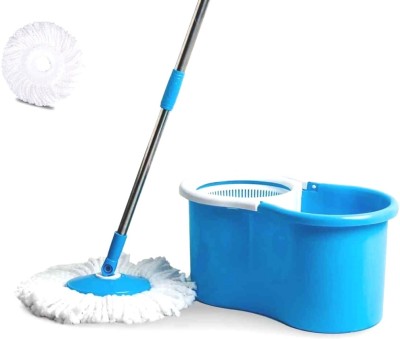 Zemlite Bucket Mop Set Offer for Best 360 Degree Easy Magic Cleaning(With 1Extra Refill) Mop Set(Blue)