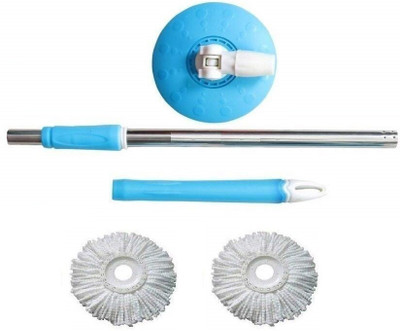 Keen Spin Mop Extendable Handle/Stick Rod with Microfiber Refill Mop Set(Multicolor)