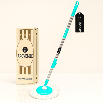 arovemic Magic Mop Stick with 5 Years Warranty | Telescopic Steel Handle String Mop(Blue)