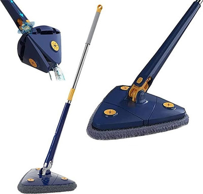 FLIPXEN Premium 360° Rotatable Adjustable Triangle Cleaning Mop Long Handle Squeezing Wet & Dry Mop(Multicolor)