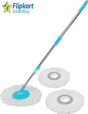 Flipkart SmartBuy Spin Mop Stick with 3 Microfiber Refill Mop Head and Rod(Blue 1.26 m)