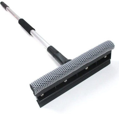 SAMARTHYA Adjustable Window Glass Squeegee Wiper & Scrubber Dual Side Wiper Home Cleaning Sponge Mop(Black)