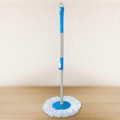 PRARIKSH UNICORN Deluxe MOP Stick with 360 Degree Rotating Heavy Duty Mop Stick with 1 Refill Mop Head and Rod(Pink 1.25 m)