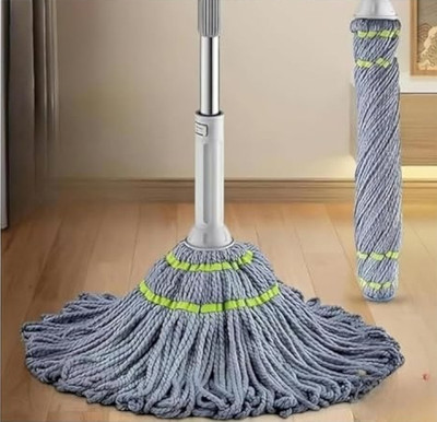GKNEX Twist Mop Microfiber Twisting Mop Stainless Steel Handle Wet & Dry Mop Mop Head and Rod(Multicolor 1 m)