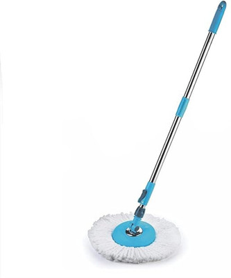 Priyank Portable Rod Stick Stainless Steel with Refill 360 Degree Rotating Pole for home Mop Head and Rod(Blue 1.5 m)