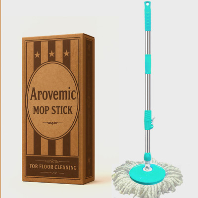 arovemic Telescopic Mop Stick Rod set ( 1 Refill ) (( 1 Year Warranty )) String Mop(Green)