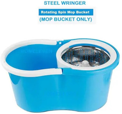SHIRUP Mop Bucket Steel Wringer Rotating Spin Mop Bucket (Mop Bucket Only) Mop Set(Blue)