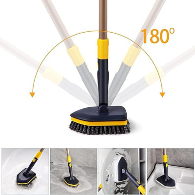 pRd 3-in-1 Cleaning Set Long Handle Flexible Duster, Microfiber,Scrubber Mop Set(Multicolor 13 m)