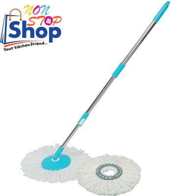 NON STOPSHOP Mop-Rod Stick, Mop Head And 1 Microfiber Refill Extra - Wet & Dry Mop Head and Refill(Blue)