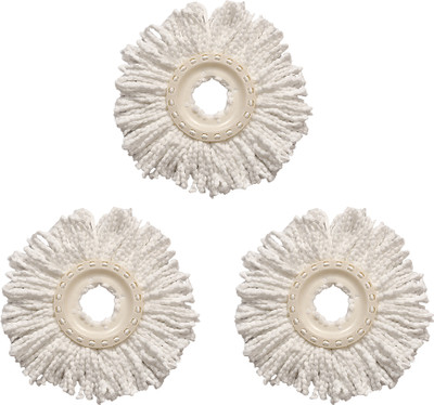 Pranay's Kleanup Spin Mop Microfiber Mop Head Refill Pack Of 3 Super Absorbent Refills Mop Refill