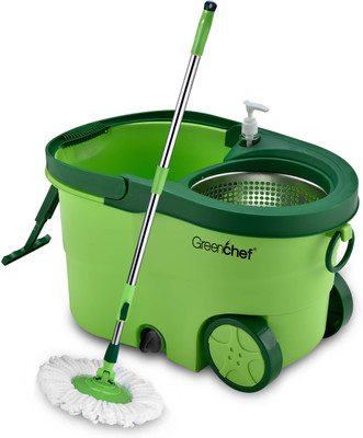Greenchef Spin Mop Set 360 Degree Stainless Steel Spinner Mop Set  (Green) For Rs. 879 @ 65 %