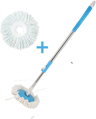 Bzore Spin Mop Rod Set with 1Extra Refill | Durable & Adjustable Cleaning Rod for Home Mop Head and Rod(Blue 15 m)