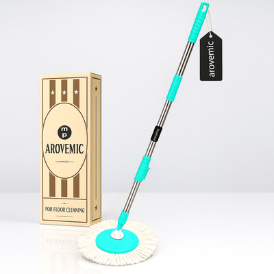 arovemic 5 Years Warranty | Strong Steel Mop Stick for Home Cleaning Use String Mop(Blue)