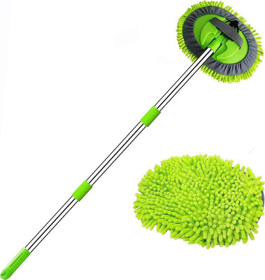 SHARPNAL Long Handle Rotation Cleaning Tool Brush Duster for Car Microfibre Wet and Dry Brush(Multicolor)
