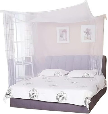 GHAIBROTHERS Polyester Adults Washable Foldable Polycotton Mosquito Net Mosquito Net(White, Bed Box)