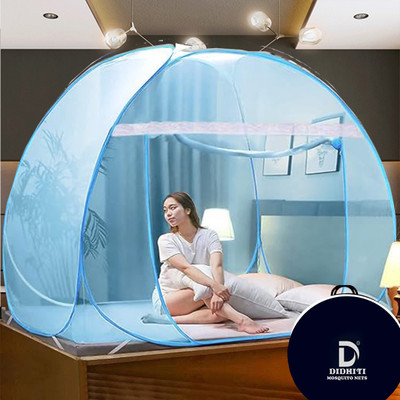 didhiti Polyester Adults Washable SKY machhardani 6 by 6 best seller mosquito net with base cloth machar Mosquito Net(Blue, Tent)
