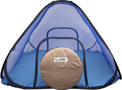 AL-UQBA Foldable Premium Polyester Adult King Size With 190×210×120 Polyester Washable Adults Mosquito Net(Blue, Bed Box)
