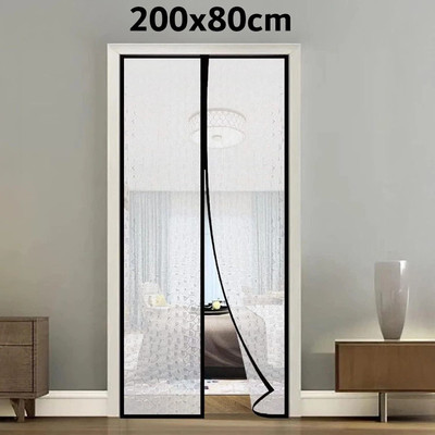 Lifekrafts Magnetic AC Door Curtain– Insulated Thermal Cover, Self-Closing, Stylish & Easy HDPE - High Density Poly Ethylene Washable Adults Mosquito Net(White, Frame Hung)