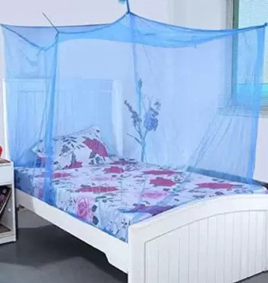 MNET GLRY Polyester Adults Washable Polyester Adults Washable Purple8x8 Ft Mosquito Net (Blue, Frame Hung) Mosquito Net(Blue, Frame Hung)