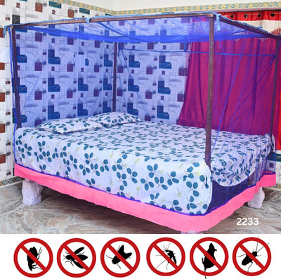 SR ENTERPRISE HDPE – High Density Poly Ethylene Adults Washable Single Bed Blue (4×6) Mosquito Net(Blue, Tent)