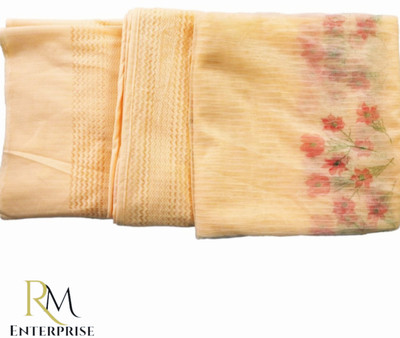 Rm Enterprises Cotton Adults Washable Flower Printed YELLOW King Size Bed (7x8)ft Mosquito Net Mosquito Net(Yellow, Bed Box)