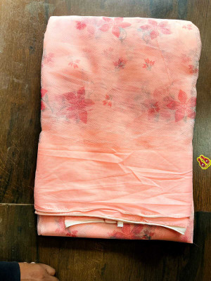 Pappu Industry Cotton Adults Washable High Quality Mosquito Net Square Plain 4x7 Foldable Flexible for Double Bed Mosquito Net(orange machardani, Bed Box)