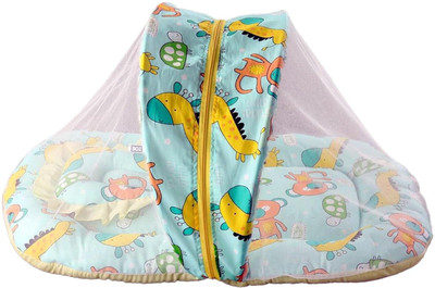 Zenipure Health care Cotton Kids Washable baby Sleeping mosquito net cover With Pillow Mosquito Net(Green, Bed Box)