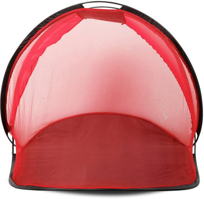 ALYSTER Polyester Adults Washable Machardani New Model Single Bed Size Mosquito Net(Red, Tent)