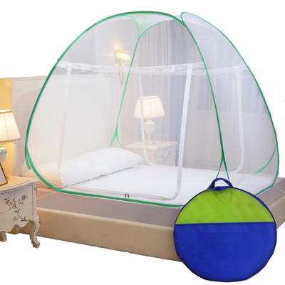 Flipkart SmartBuy Polyester Adults Washable Polyester Adults Washable Foldable For King Size Bed & Double Bed Mosquito Net Mosquito Net(Blue, Tent)