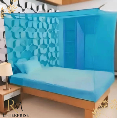 Rm Enterprises HDPE - High Density Poly Ethylene Adults Washable MONO RED Mosquito Net(Blue, Bed Box)