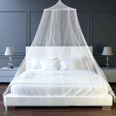 Neruti Enterprise Polyester Adults Washable Double Bed Mosquito Net(White, Ceiling Hung)