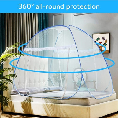 BELSODINE Polyester Adults Washable NEWMOSQUITO NETN96 H96 Mosquito Net(Sky Blue, Tent)