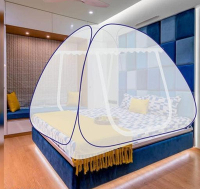 Roxan HDPE - High Density Poly Ethylene Adults Washable Mosquito Net for Double Bed polyester fabric Mosquito Net(Blue, Tent)