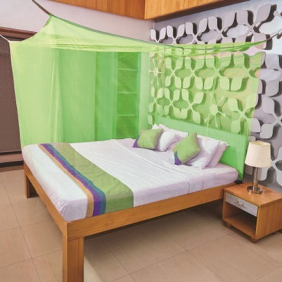 VELMORO Nylon Adults Washable Double Bed (6 x 6)FT Mosquito Net(Green, Bed Box)