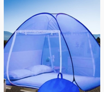 NR Enterprises Nylon Adults Washable mosquito net tent double bed , blue 007 Mosquito Net(Blue, Tent)
