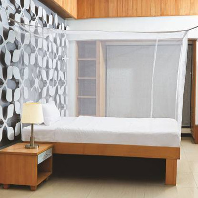 Iblay Polyester Adults Washable Single bed 4x6.5ft Mosquito Net(White, Bed Box)