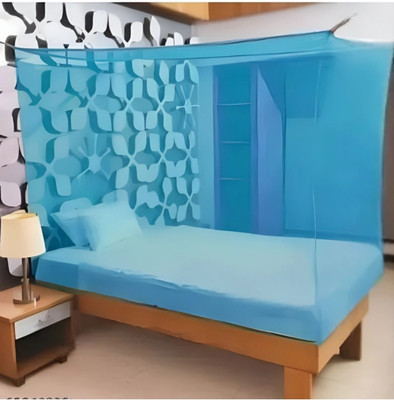 Ik Textile HDPE - High Density Poly Ethylene Adults Washable MONO Mosquito Net(Blue, Bed Box)
