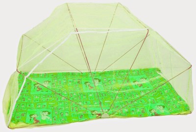 Elegant Fabrication Nylon Adults Washable 3*6 Feet Polynet Single Bed Mosquito Net(Yellow, Frame Hung)