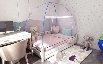 Amprar Polyester Adults Washable LYSA FASHAIN Polyester Adults Foldable Mosquito Net /Machhardani - Single Bed Mosquito Net(White, Blue, Tent)