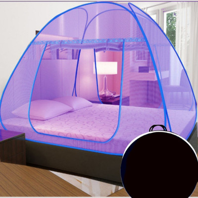 Radhe Polyester Adults Washable PURPLE double bed tent mosquito net 30gsm strong machardani size 7x7 ft Mosquito Net(Purple, Tent)