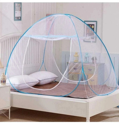Amprar Polyester Adults Washable Foldable Mosquito Net /Machhardani - Single Bed Mosquito Net (White, Blue) Mosquito Net(sky blue, Tent)