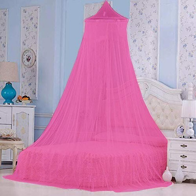 Flipkart SmartBuy Polyester Adults Washable Mosquito Net for Double Bed Round Mosquito Net(Dark Pink, Ceiling Hung)