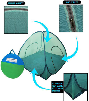 Rsmosquito Polyester Adults Washable Foldable mosquito Green net_A1 Mosquito Net(Green, Bed Box)