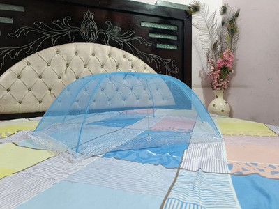 CHIKU CHERRY Baby Mosquito Net (Multicolor) HDPE - High Density Poly Ethylene Washable Infants Mosquito Net(Blue, Tent)