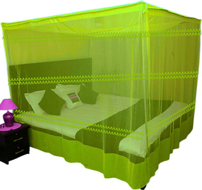 Parbhez Handloom Polyester Adults Washable 907 Mosquito Net(Green, Bed Box)